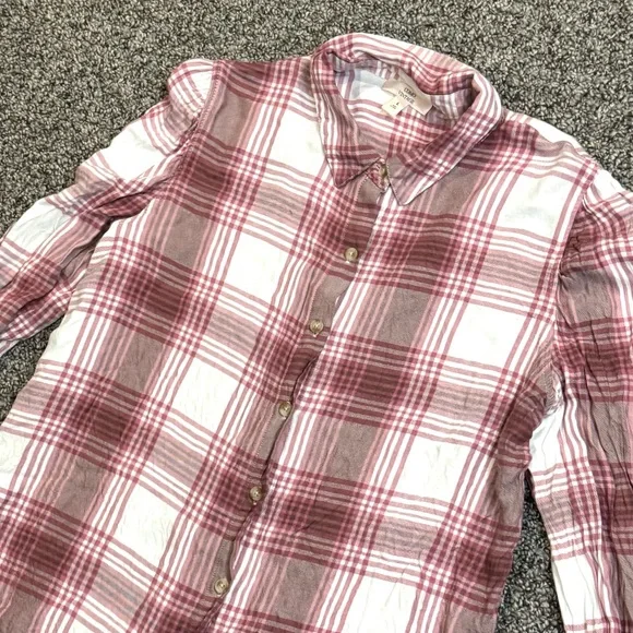 Como Vintage Pink and White Plaid Button-Down Shirt - Picture 3 of 7